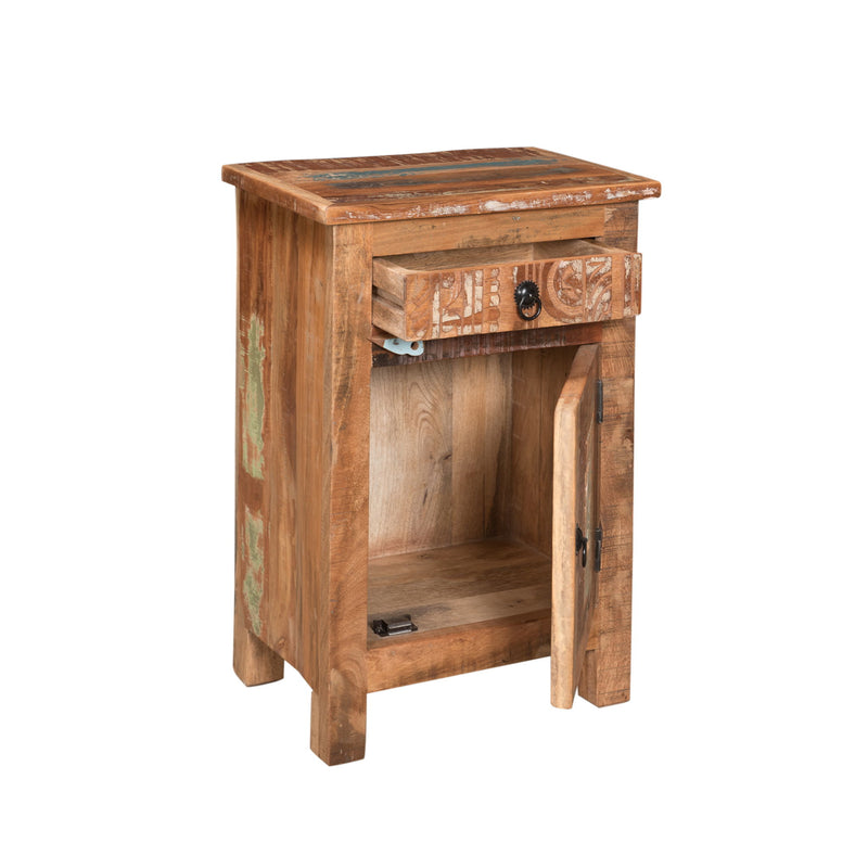 Carved Side Table - Natural