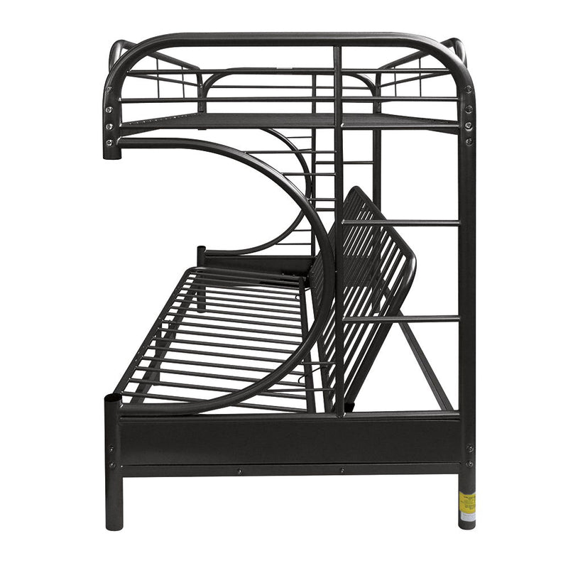 Eclipse - Twin Long Queen Futon Bunk Bed - Black