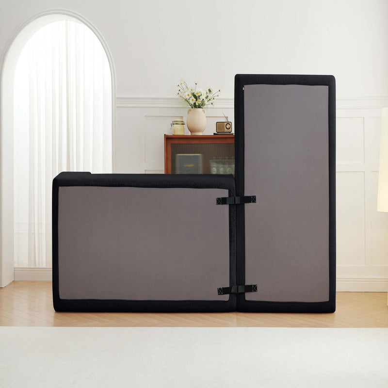 Modular Cloud Sectional Couch With L Shape Chaise - Black