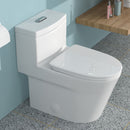 1 Piece Toilet For Bathroom, Dual Flush 1.24 / 1.43 Gpf, Soft Closing Seat - White