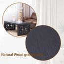 Rustic Carved Wood Coffee Table, Handcrafted Look With Ornate Side Panels