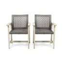 Outdoor Dining Chair Acacia Wood Frame (Set of 2)
