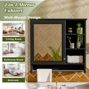 Wall Mount 2 In 1 Mirror Cabinet With Adjustable Shelf, Soft-Closing Hinges