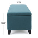 Contemporary Storage Ottoman Bench With Polyester Upholstery