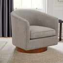 Miramar - Swivel Barrel Chair With Wooden Base