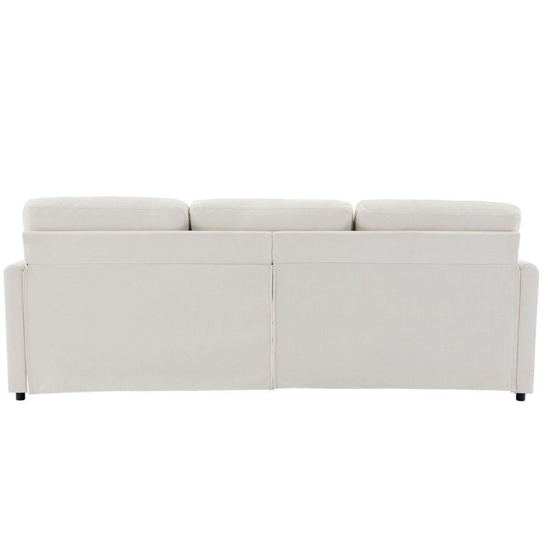 Cozy Upholstered 3 Seater Sofa Plush Cushion For Living Room