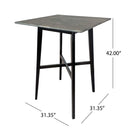 Modern Bar Height Dining Table, Rubberwood Legs And Laminate Table Top