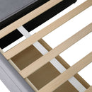 L Shaped Upholstered Platform Bed With Storage And Drawers