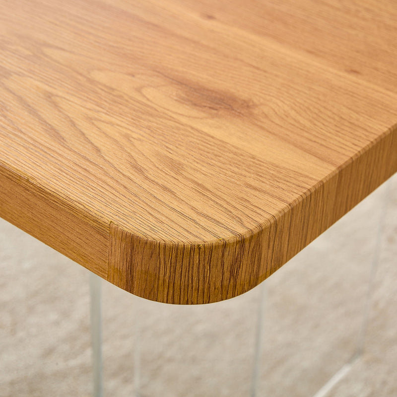 Modern Minimalist Wooden Table With Acrylic Legs