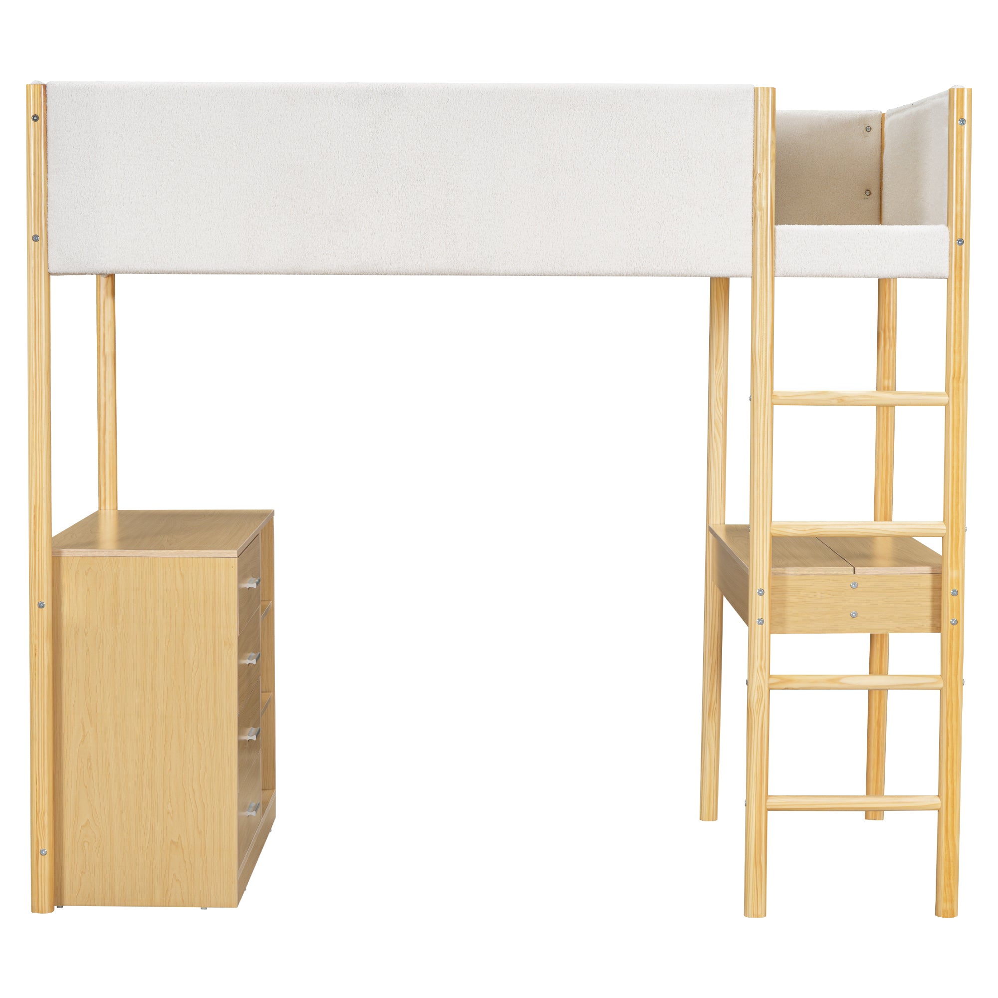 Twin Size Teddy FleeceLoft Bed Wood Bed, Natural - Atlantic Fine Furniture Melbourne FL