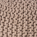 Moro - Knitted Cotton Round Pouf With Pumpkin Shape