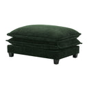 Sectional Sofa Chenille Upholstered Sofa With Two Removable Ottoman, Two USB Ports, Two Cup Holders And Large Storage Box For Living Room