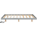 Full Size Floating Bed with LED Lights Underneath,Modern Full Size Low Profile Platform Bed with LED Lights,Grey