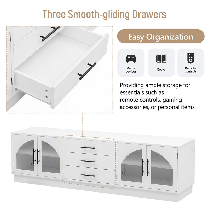 Modern Minimalist TV Stand For TVs Up To 75" With Adjustable Shelves