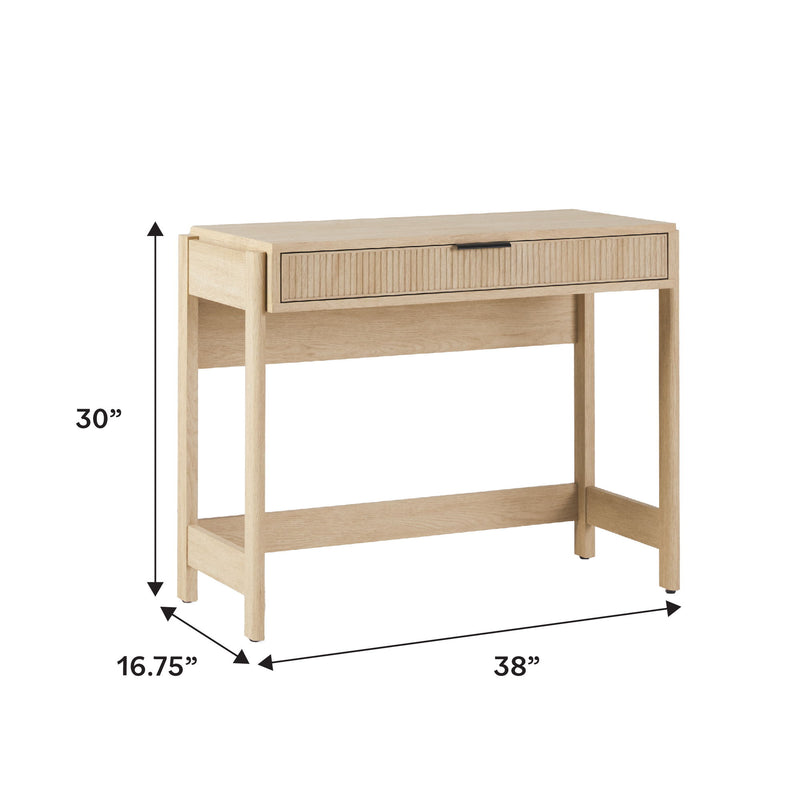 Transitional Reeded Writing Desk With Drawer