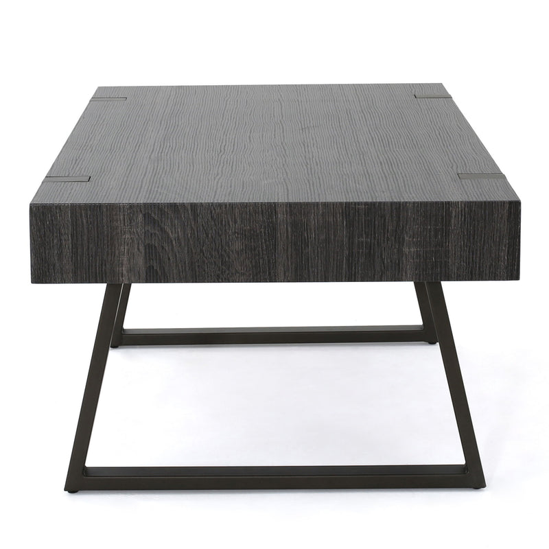 Abitha - Coffee Table With Industrial Powder Coated Metal Legs