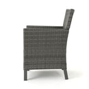 Outdoor Rattan Dining Chair With Straight Legs And Sloped Arms