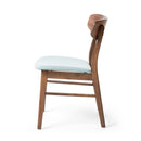 Elegant Fabric Dining Chair With Cushioned Seat And Wood Frame - Mint