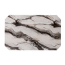 Magaly - Bar Table With Marbled Top Detail And Scalloped Edges - Dark Gray