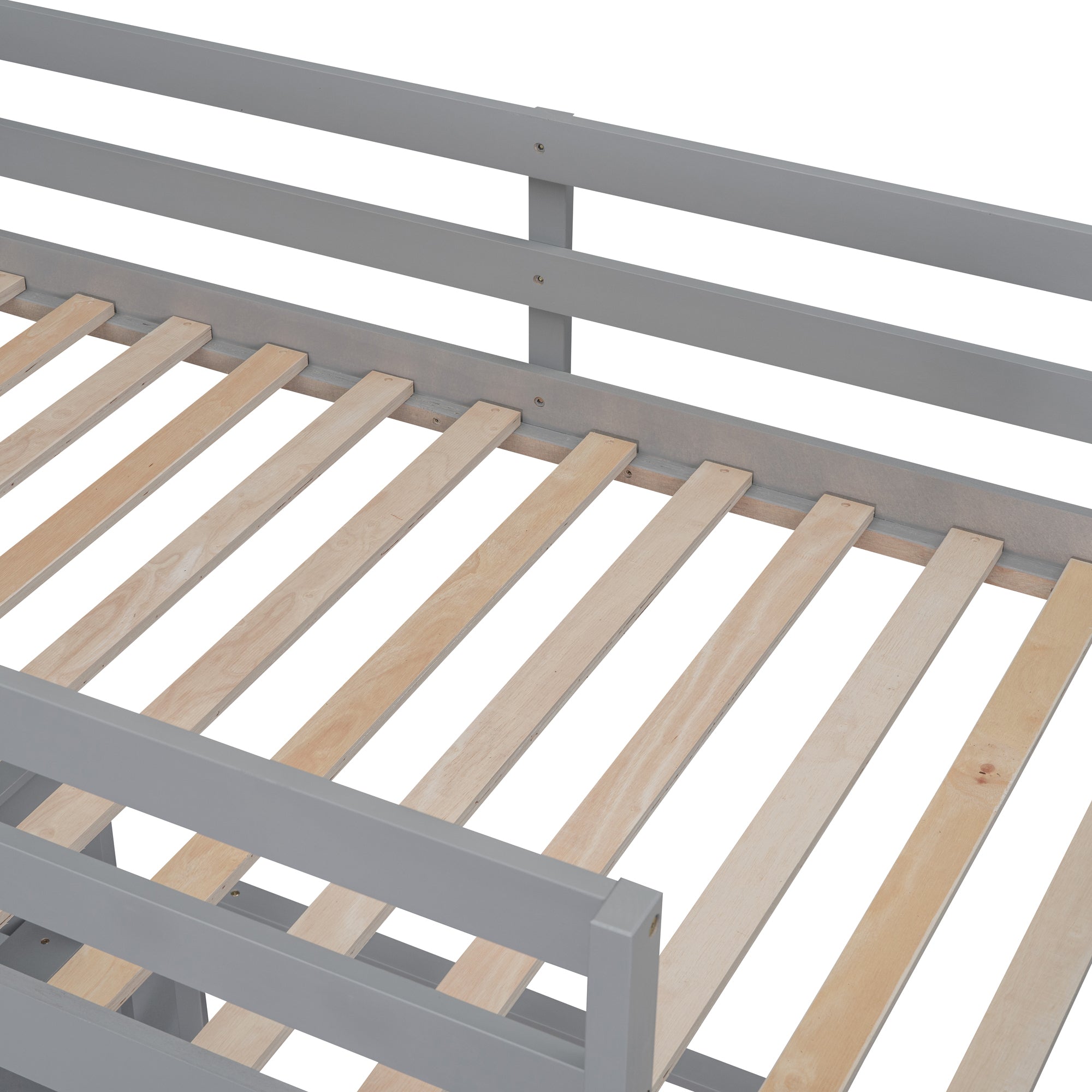 Twin Over Full Bunk Bed with Desk, Gray - Atlantic Fine Furniture Melbourne FL