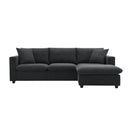 Modern Sectional Sofa With Throw Pillows, Cloud L Shaped Couch Set With Wide 4 Seat Comfy Couch Set With Movable Ottoman