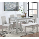 Dining Table Set With Crystal Decoration And Upholstered Chairs