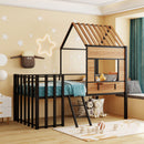 Loft Bed With Roof, Window, Guardrail, Ladder