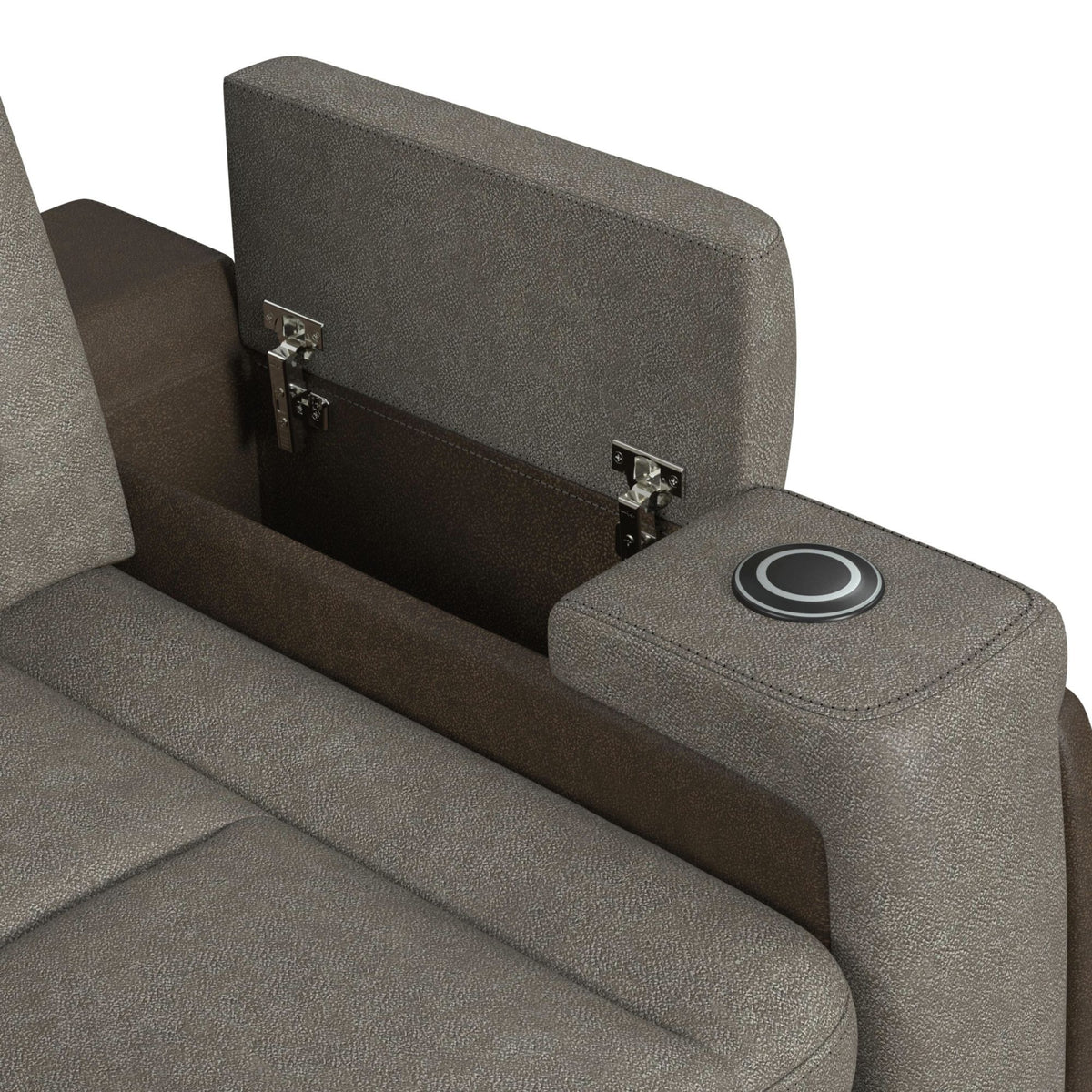 Lantana Power Motion Recliner With Power Headrest, LED , Wireless Charger And Cup Holder in Gray by Elements International, view 14