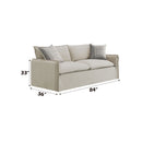 Upendo - Pattern Linen Sofa With 2 Toss Pillows - Beige