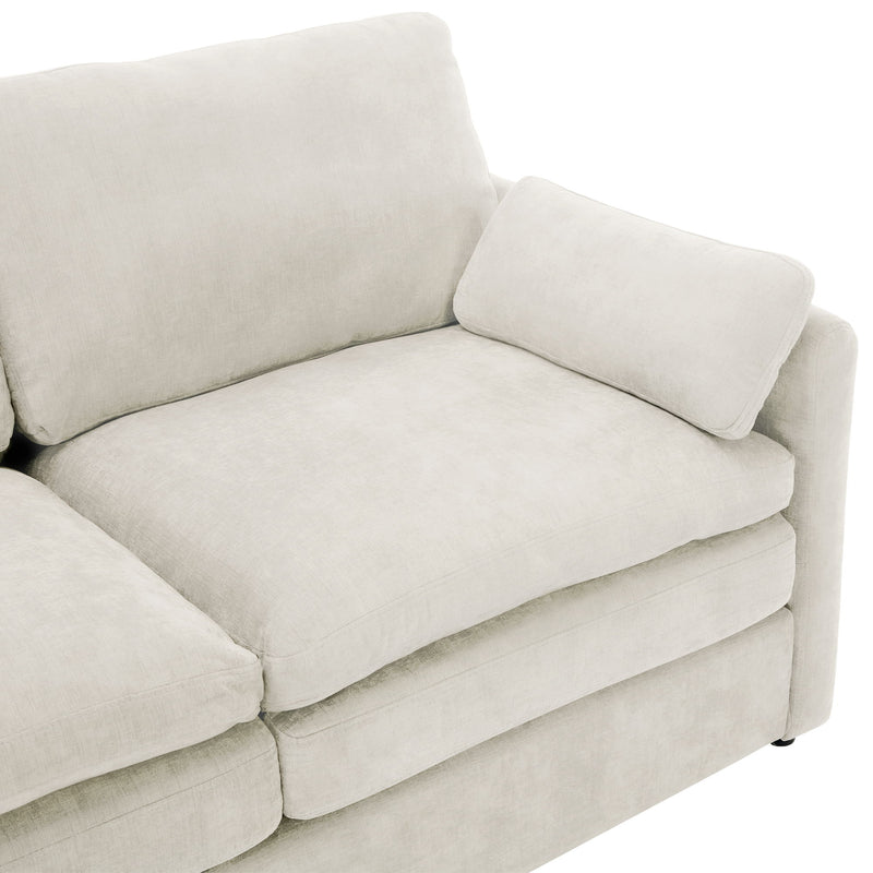 Cozy Upholstered 3 Seater Sofa Plush Cushion For Living Room