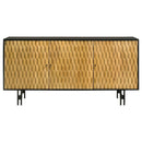 Aminah - 3 Door Wood Accent Cabinet - Natural And Black