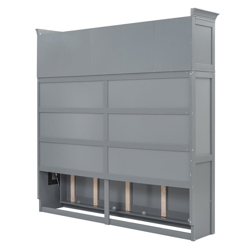 Murphy Modern Bed With Top Cabinets For Space Saving And Comfort