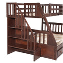Bunk Bed With Drawers, Ladder And Storage Staircase
