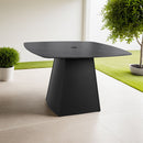 Rounded Square Outdoor Pedestal Dining Table