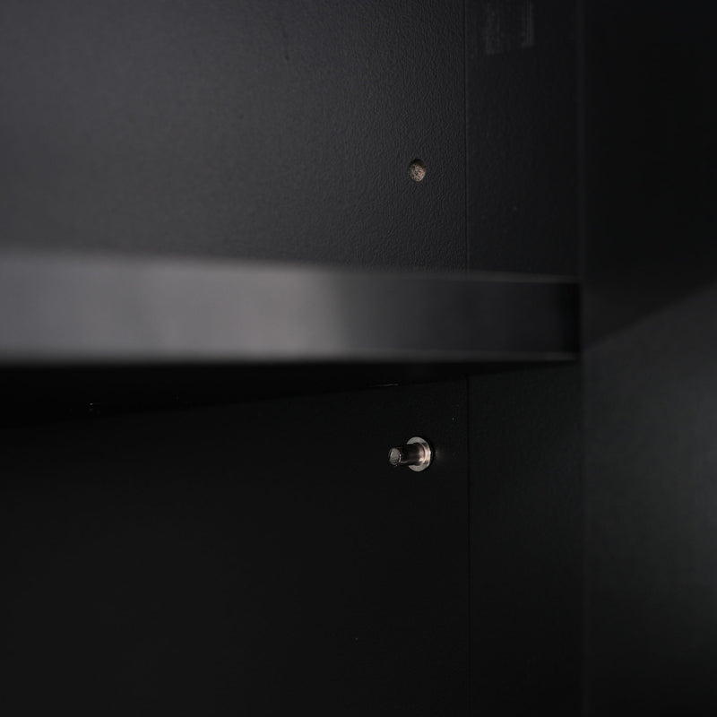 Freestanding Tall Bathroom Cabinet With Adjustable Shelves, Drawers, Soft Close Glass Doors - Black