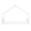 Twin Size Metal House Bed, White