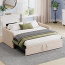 Daybed With Extended Pop Up Trundle, Upholstered Sofa Bed Daybed