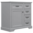 36" Bathroom Vanity With Sink, 2 Tip Out Drawers, Soft Close Hinges