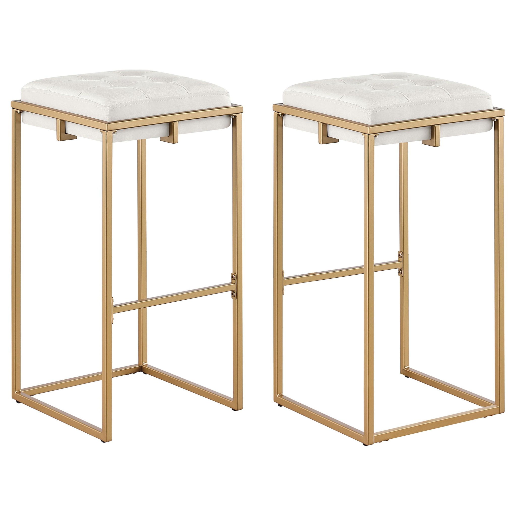 Nadia Upholstered Backless Bar Stool Beige (Set of 2) - Atlantic Fine Furniture Melbourne FL