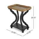 Charming French Country End Table With Hourglass Design - Natural / Black