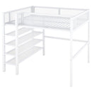 Loft Bed With 4 Tier Shelves And Storage