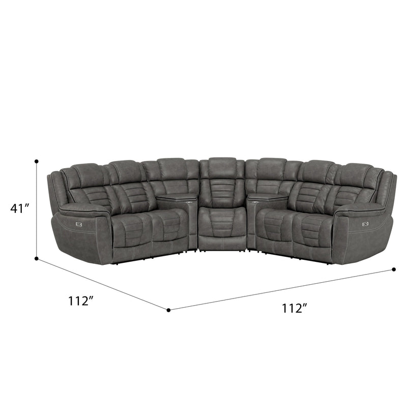 Siena - Power Reclining Sectional - Gray