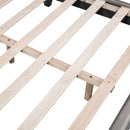 Upholstered Leather Platform Bed With Rabbit Ornament