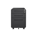 3 Drawer Mobile File Cabinet Under Desk Office, Simple Style Versatile Storage Cabinet For Legal / Letter / A4 Files, 5 Wheel Design Anti-Tilting Cold Rolled Steel Waterproof Moisture-Proof