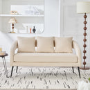 Open Back Loveseat Settee With 3 Pillows