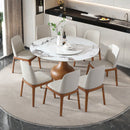 Round Modern Marble Dining Table With Chairs