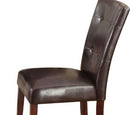 Britney - Synthetic Leather Side Chair (Set of 2) - Brown / Walnut