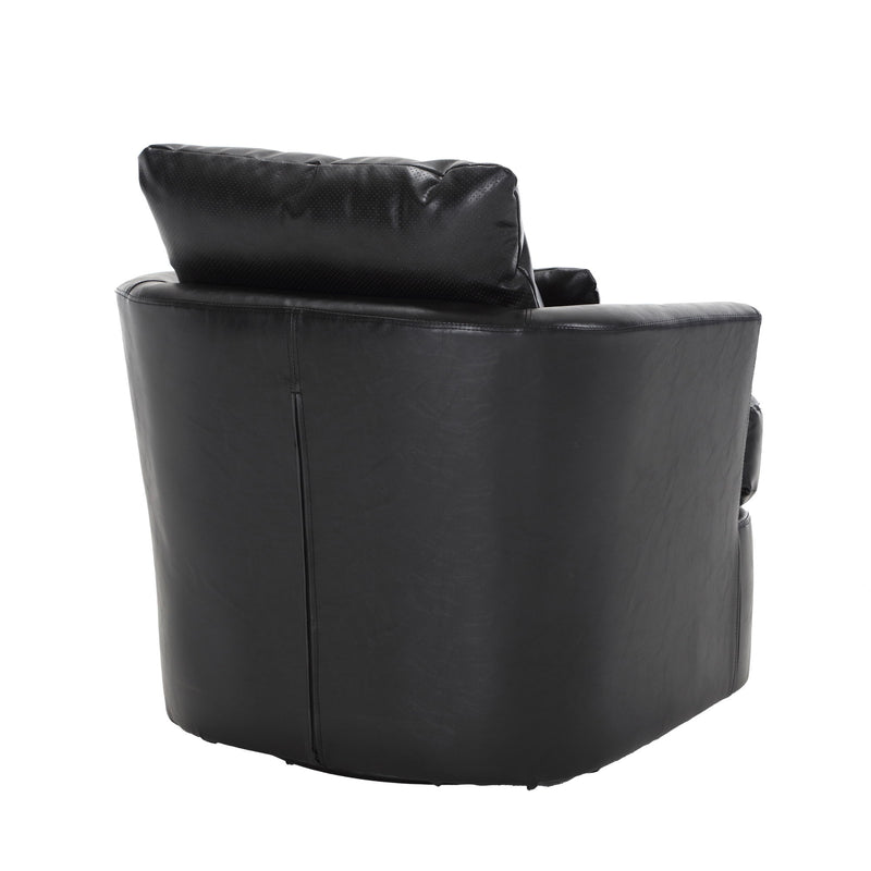 Modern Barrel Comfy Round Accent Sofa Chair, 360 Degree Swivel
