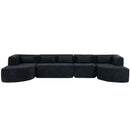Upholstered Sofa Free Combined Sofa Couch With 2 Chaise Lounge And Five Back Pillows For Living Room