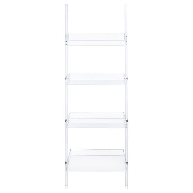 Amaturo - 4-Shelf Ladder Bookcase - Clear